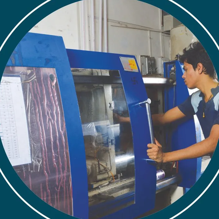 Operator at a moulding machine